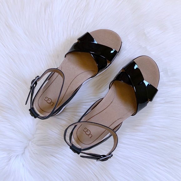 UGG Black Tipton Platform Ankle Strap Sandals - Picture 6 of 7